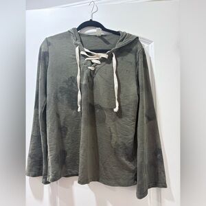 Alternative Apparel Olive Lace-Up Hoodie